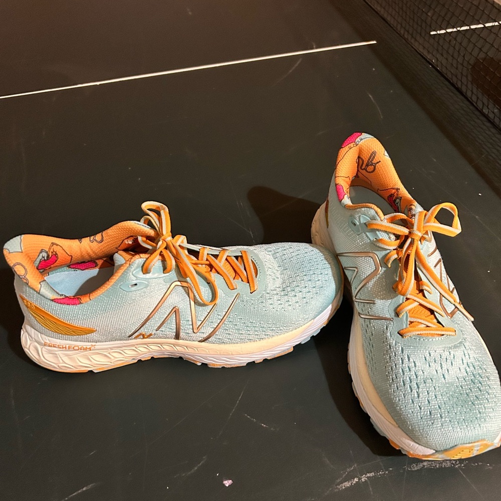 New Balance Blue and Orange Sneakers with Breathable Mesh